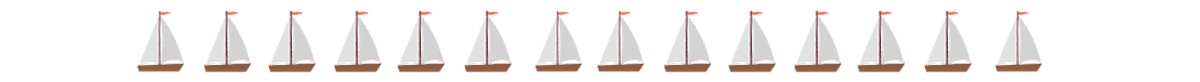 Yachts in a row sailing illustration