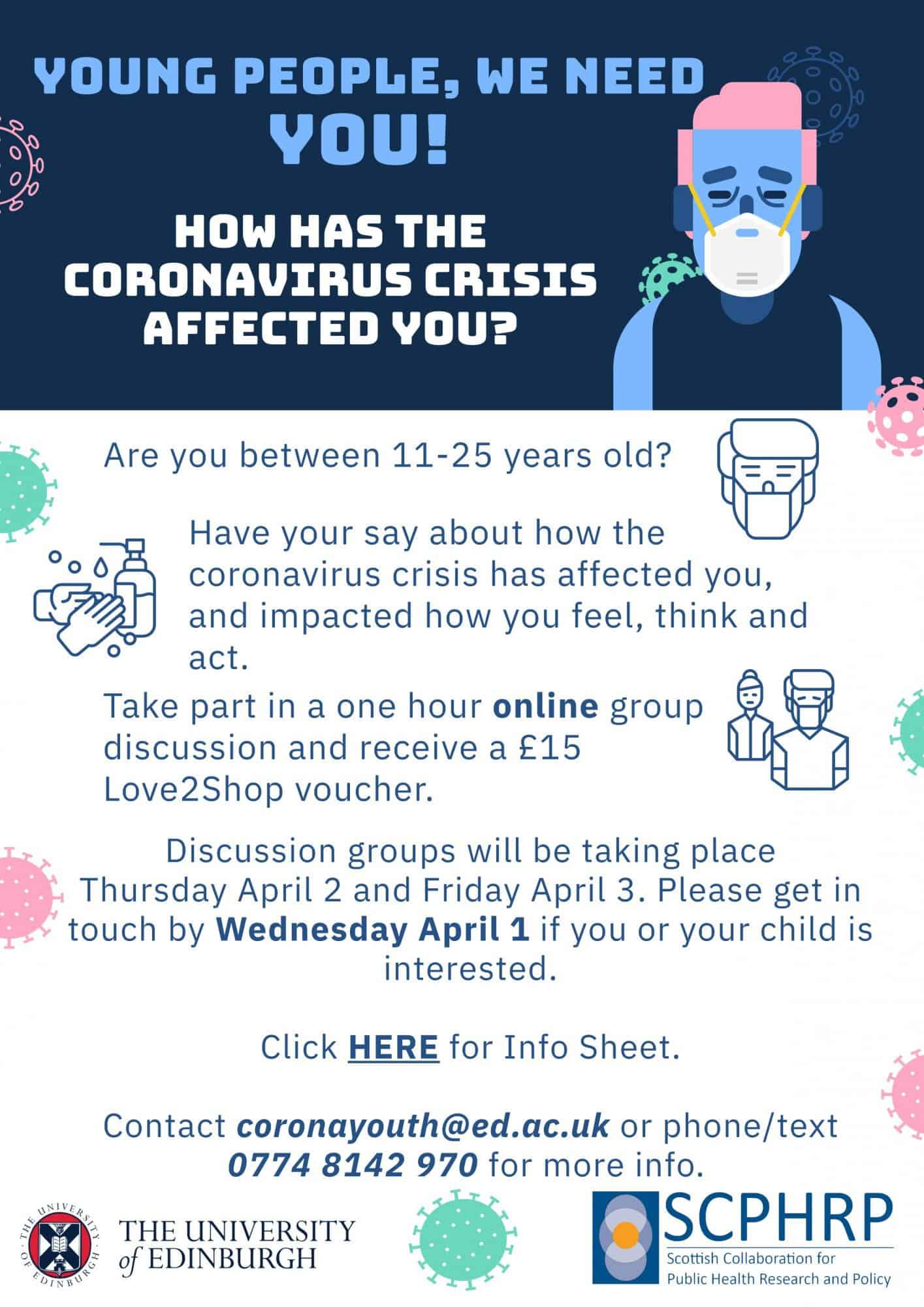 Information poster for young people about corona virus from Young Scot