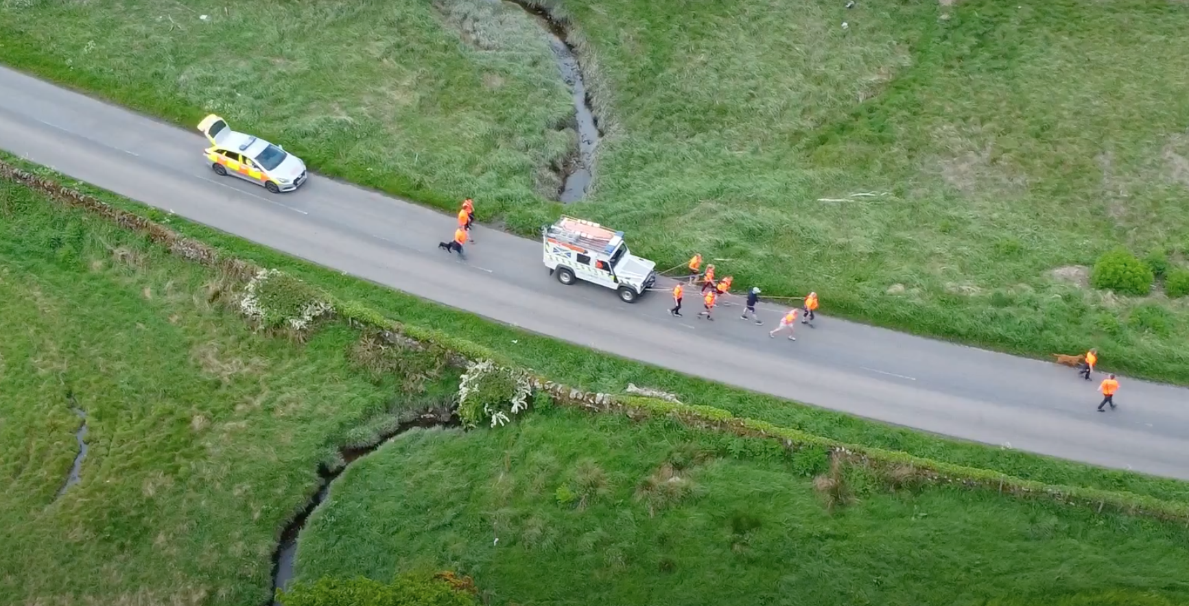 Photo of Nith Inshore Rescue Fundraising Landrover Pull from above
