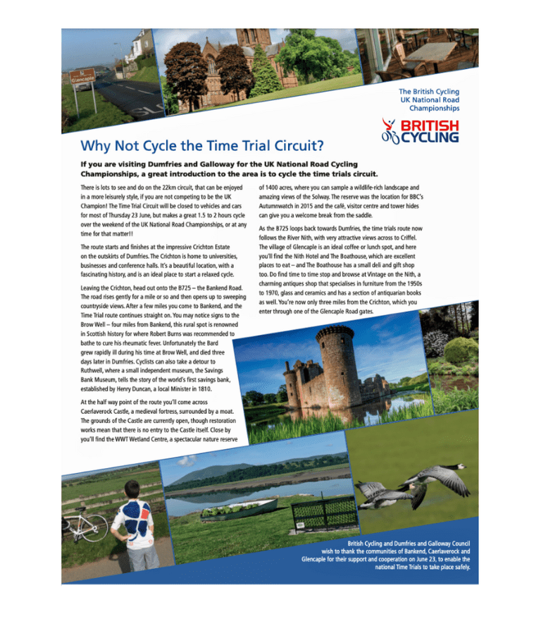 Come and cycle the Caerlaverock Loop poster by Dumfries and Galloway Council