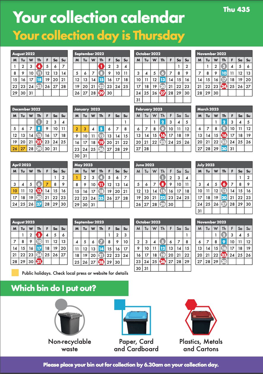 Bin collection caerlaverock calendar